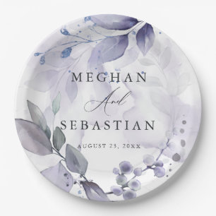 Plato De Papel BOHO Watercolor Woodland Foliage Placa de papel