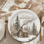 Plato De Papel Boho Winter Navidades Baby Shower<br><div class="desc">Celebra la llegada de tu pequeño con nuestras placas de papel Baby Shower "Boho Winter Navidades". Estos platos de diseño combinan elegancia bohemia con encanto festivo, lo que los convierte en la elección perfecta para una ducha de bebé de diseño y ambiente acogedor. Diseño elegante: estos platos de papel presentan...</div>