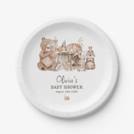 Plato De Papel Boho Woodland Animales Género Neutral Baby Shower
