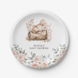 Plato De Papel Boho Woodland Animals & Floral Baby Shower