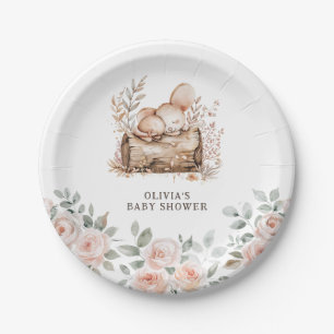 Plato De Papel Boho Woodland Animals & Floral Baby Shower