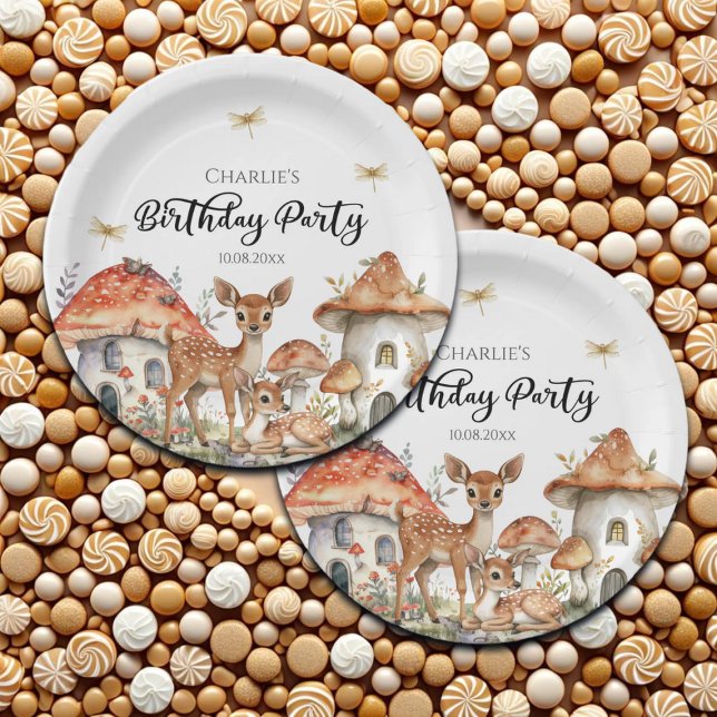 Plato De Papel Boho Woodland Forest Animals Fiesta de Cumpleaños (Subido por el creador)