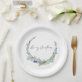 Plato De Papel Boho Wreath Feliz Navidad Diseño moderno