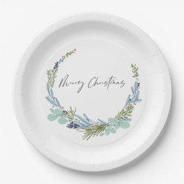 Plato De Papel Boho Wreath Feliz Navidad Diseño moderno