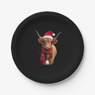 Plato De Papel Boho Xmas Christmas Highland Cow T-Shirt (3)