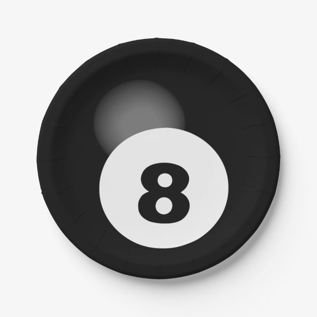 Plato De Papel Bola 8 (Anverso)