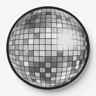 Plato De Papel Bola de discoteca retro groovy