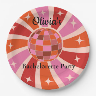 Plato De Papel bola de discoteca retro personalizada para la fies