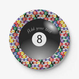 Plato De Papel Bolas de billar sólido número ocho