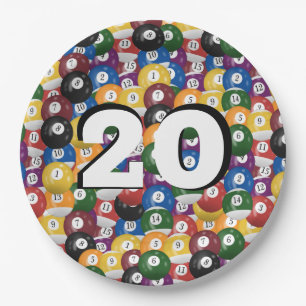Plato De Papel Bolas de Billiard por 20 años