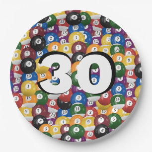 Plato De Papel Bolas de Billiard por 30 años