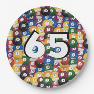 Plato De Papel Bolas de Billiard por 65 años