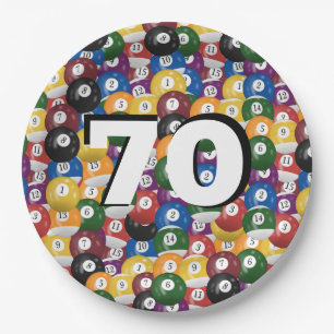 Plato De Papel Bolas de Billiard por 70 años
