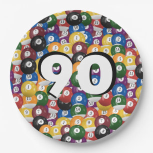 Plato De Papel Bolas de Billiard por 90 años
