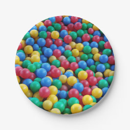 Plato De Papel Bolas de bolas coloridas para niños