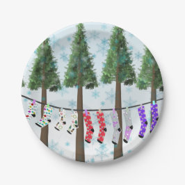 Plato De Papel Bolas de nieve Navidades placas de papel