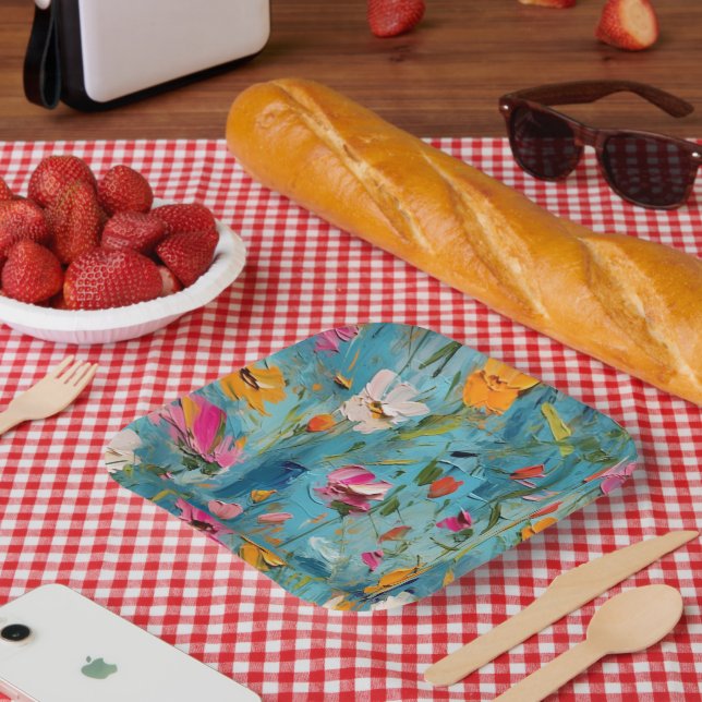 Plato De Papel Bolas de papel texturizadas para las flores de ver (Picnic)
