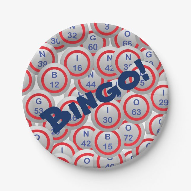 Plato De Papel Bolas del bingo (Anverso)