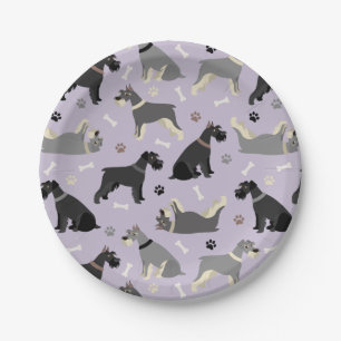 Plato De Papel Bolas Schnauzer y placas de papel para huesos