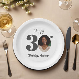 Plato De Papel Bold 30th Birthday Party Photo
