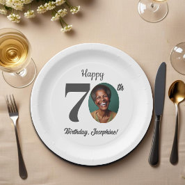 Plato De Papel Bold 70th Birthday Party Photo