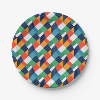 Plato De Papel Bold Multicolour Geometric Abstract