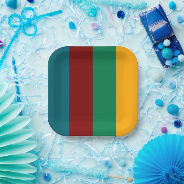 Plato De Papel Bold Striped Paper (Fiesta)