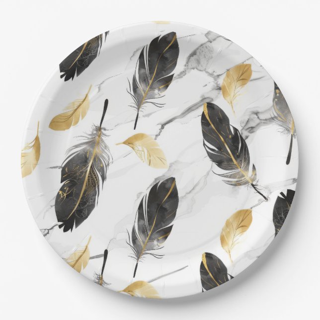 Plato De Papel "Bolera de papel delgado de pluma" (Anverso)