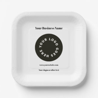 Plato De Papel Bolsa Blanca Moderna Agrega tu Logo 