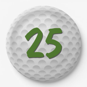 Plato De Papel Bolsa de golf 25ª Placa de papel de cumpleaños