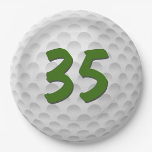 Plato De Papel Bolsa de golf 35ª Placa de papel de cumpleaños