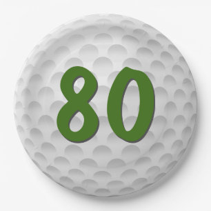 Plato De Papel Bolsa de golf 80ª Placa de papel de cumpleaños