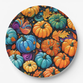 Plato De Papel Bolsa de mano para jardín de calabazas de otoño co