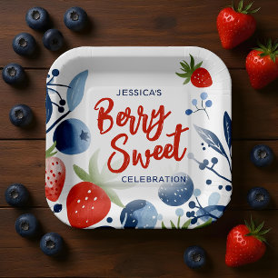 Plato De Papel Bolsa de papel Baby Shower dulce de Berry