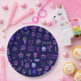 Plato De Papel Bolsa de regalo de cumpleaños de princesa | Bolsa