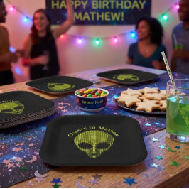 Plato De Papel Bolsa de regalo de medio tono alienígena con texto