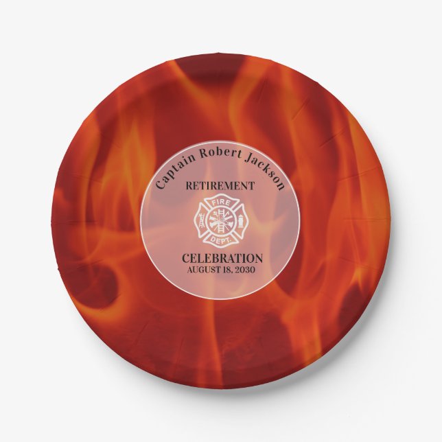 Plato De Papel Bombardero para bomberos (Anverso)