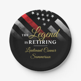 Plato De Papel Bombero del Departamento de Bomberos de Retiro