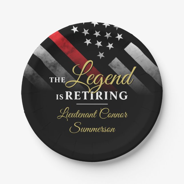 Plato De Papel Bombero del Departamento de Bomberos de Retiro (Anverso)