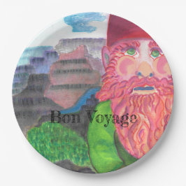 Plato De Papel Bon Voyage Gnome
