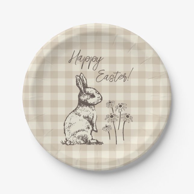 Plato De Papel Bonanza de Conejos Conejos Conejitos Cuidadosament (Anverso)