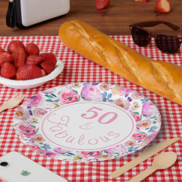 Plato De Papel Bonita 50 y magnífica acuarela