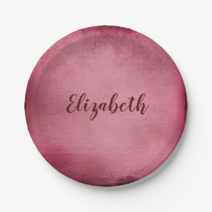 Plato De Papel Bonita Borgoña