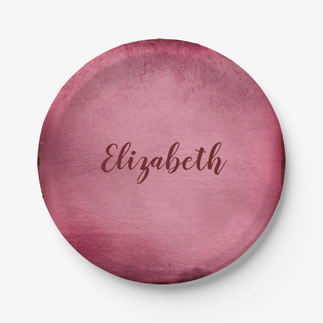 Plato De Papel Bonita Borgoña (Anverso)