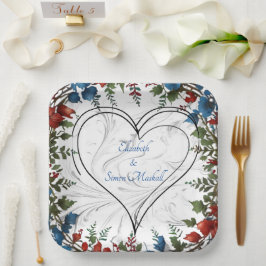 Plato De Papel Bonita decoración de temática boda elegante y orig