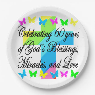 PLATO DE PAPEL BONITAMENTE RELIGIOSOS REGALOS DE CUMPLEAÑOS 60