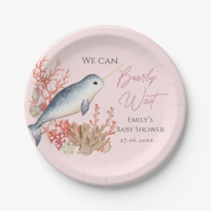 Plato De Papel Bonitas conchas marinas de Narwhal