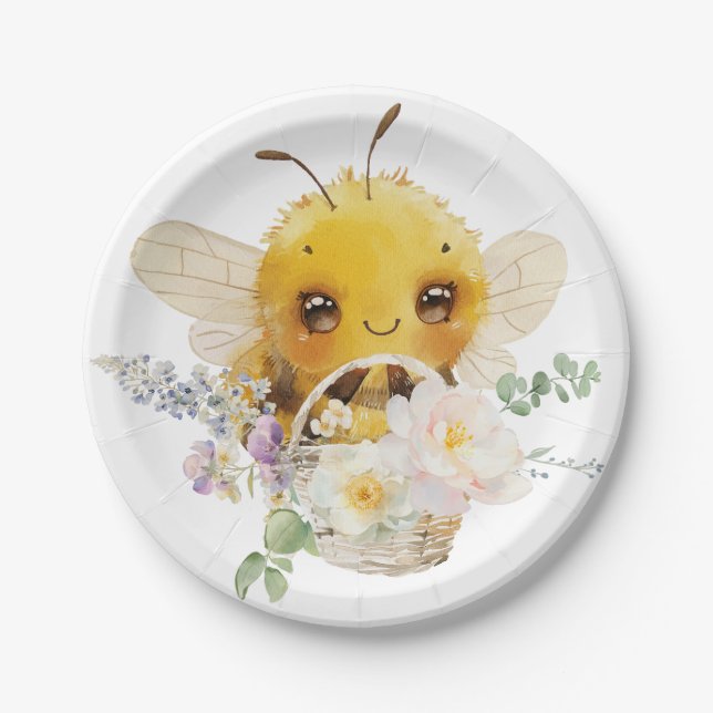 Plato De Papel Bonitas Placas de papel de Bee 7'' (Anverso)