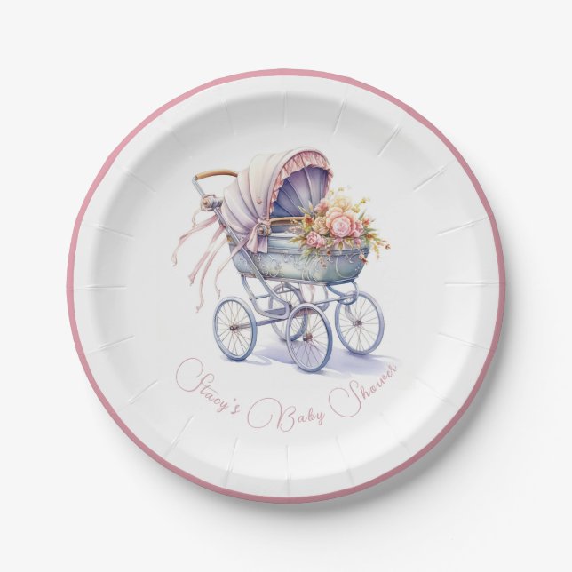 Plato De Papel Bonito Baby Pram (Anverso)