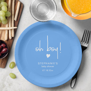 Plato De Papel Bonito Blue Baby Boy Shower